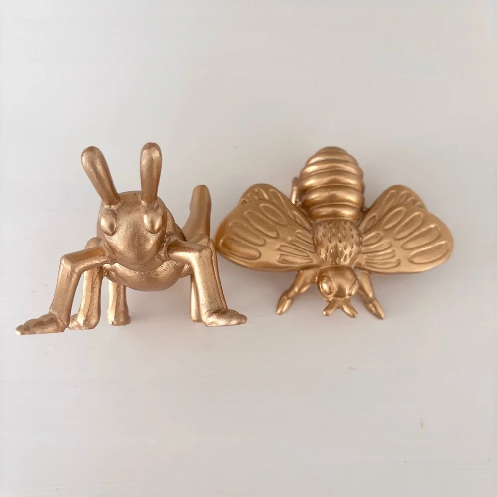 TARGET Grasshopper/ Bee Gold Figurines - New!